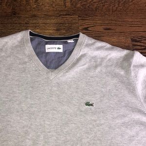 Men’s lactose gray V-neck sweater